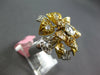ESTATE EXTRA LARGE 2.60CT ROSE CUT DIAMOND 18KT 2 TONE GOLD ROSE FLOWER FUN RING