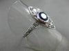 ANTIQUE 1.66CT OLD MINE DIAMOND & AAA SAPPHIRE PLATINUM 3D MARQUISE RING #17069