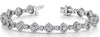 WIDE 4.54CT DIAMOND 14KT WHITE GOLD ROUND SQUARE FLOWER ETERNITY TENNIS BRACELET
