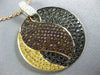 ESTATE LARGE 2.46CT MULTI COLOR DIAMOND 18K TRI COLOR GOLD CIRCULAR LEAF PENDANT
