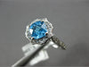 ESTATE 1.45CT DIAMOND & AAA BLUE TOPAZ 14KT WHITE GOLD FLOWER FILIGREE FUN RING