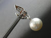 LARGE 1.60CT DIAMOND & AAA SOUTH SEA PEARL 18KT WHITE GOLD 3D HANGING EARRINGS