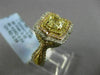 LARGE 2.05CT WHITE PINK & FANCY YELLOW DIAMOND 18K 2TONE GOLD 3D ENGAGEMENT RING