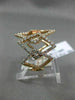 ESTATE MASSIVE .95CT DIAMOND 18KT ROSE GOLD 3D DIAMOND SHAPE SEMI ETERNITY RING