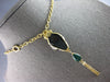 ESTATE LARGE & LONG .40CT DIAMOND & MULTI COLOR ENAMEL 14KT YELLOW GOLD NECKLACE