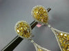 LARGE GIA 11.52CT WHITE & FANCY YELLOW DIAMOND 18K GOLD CLUSTER HANGING EARRINGS
