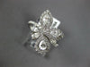LARGE 1.22CT DIAMOND 18K WHITE GOLD ROUND MARQUISE & PEAR SHAPE FLOWER LOVE RING