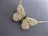 LARGE .52CT WHITE & BLACK DIAMOND 14KT YELLOW GOLD 3D BUTTERFLY LOVE NECKLACE