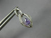 .42CT DIAMOND & AAA AMETHYST 14K WHITE GOLD ROUND & MARQUISE LEAF EARRINGS
