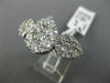 ESTATE LARGE 3.15CT DIAMOND 18KT WHITE GOLD 3D PAVE PEAR SHAPE CLUSTER FUN RING
