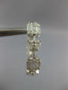 3.69CT DIAMOND 18KT WHITE GOLD ROUND & BAGUETTE INSIDE OUT HOOP HANGING EARRINGS