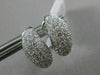 ESTATE WIDE .83CT DIAMOND 18KT WHITE GOLD 3D CLASSIC PAVE LEAF CLIP ON EARRINGS