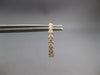 ESTATE .82CT DIAMOND 14KT ROSE GOLD 3D CLASSIC 2mm OVAL HUGGIE HANGING EARRINGS