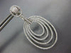 ESTATE LARGE 1.93CT DIAMOND 18KT WHITE GOLD MULTI OVAL CLIP ON HANGING EARRINGS