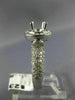 WIDE .88CT DIAMOND 14KT WHITE GOLD ROUND HALO SEMI MOUNT ENGAGEMENT RING #21810