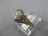 ANTIQUE .34CT DIAMOND & AAA RUBY 18K WHITE GOLD 3D CLUSTER ENGAGEMENT RING 26872