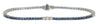 3.18CT DIAMOND & AAA SAPPHIRE 14K WHITE GOLD PAST PRESENT FUTURE TENNIS BRACELET