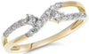 ESTATE .32CT DIAMOND 14KT YELLOW GOLD 3D CRISS CROSS INFINITY LOVE RING