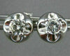 ESTATE LARGE .6CT DIAMOND 18K WHITE GOLD CLASSIC FLOWER SOLITAIRE EARRINGS 6407