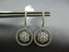 1.90CT DIAMOND 14KT WHITE GOLD 3D CLUSTER FLOWER CIRCLE OF LIFE HANGING EARRINGS