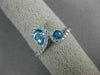 WIDE .81CT DIAMOND & AAA ROUND & PEAR SHAPE BLUE TOPAZ 14K WHITE GOLD SNAKE RING