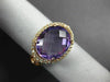 ESTATE 4.08CT DIAMOND & AAA OVAL CUT AMETHYST 14KT ROSE GOLD FRIENDSHIP FUN RING