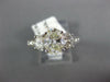 LARGE 2.04CT DIAMOND 14KT WHITE GOLD OVAL & ROUND 3 STONE ENGAGEMENT RING #1844