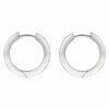 ESTATE .27CT DIAMOND 18KT WHITE GOLD 3D CLASSIC CHANNEL PRONG HUGGIE EARRINGS