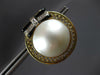 LARGE .22CT DIAMOND & AAA PEARL 18K YELLOW GOLD CIRCULAR CLIP ON EARRINGS #27180