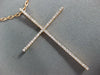 ESTATE LARGE .29CT DIAMOND 18KT ROSE GOLD 3D CLASSIC CROSS PENDANT