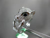 ESTATE LARGE .66CT DIAMOND & AAA DARK SAPPHIRE 18KT WHITE GOLD HAPPY TIGER RING