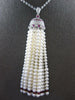 1.48CT DIAMOND & AAA RUBY & SOUTH SEA PEARL 18KT WHITE GOLD CHANDELIER NECKLACE