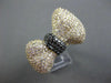 ESTATE LARGE 3.59CT BLACK & WHITE DIAMOND 14KT YELLOW GOLD BOW TIE RING STUNNING