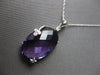 LARGE 9.49CT DIAMOND & AAA AMETHYST 14K WHITE GOLD OVAL & ROUND FLOATING PENDANT