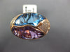 EXTRA LARGE 14.66CT DIAMOND & AAA AMETHYST & BLUE TOPAZ 14KT ROSE GOLD OVAL RING