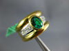 LARGE 1.45CT DIAMOND & AAA EMERALD 18KT 2 TONE GOLD ASSCHER OVAL ENGAGEMENT RING