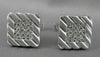 ESTATE LARGE 1.70CTW DIAMOND 14K WHITE GOLD STRIPE CUFFLINKS F VVS/VS 17MM #2125
