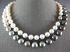 .07CT DIAMOND & AAA SOUTH SEA PEARL & AAA TAHITIAN PEARL 14K WHITE GOLD NECKLACE