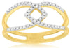 ESTATE .19CT DIAMOND 14KT YELLOW GOLD LOVE KNOT FUN LOVE RING