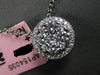 LARGE .74CT DIAMOND 14K WHITE GOLD ROUND CLUSTER INVISIBLE HALO FLOATING PENDANT