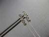 ESTATE .20CT DIAMOND 14K WHITE GOLD 3D 4 STONE BEZEL CHANDELIER HANGING EARRINGS