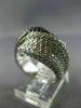 ESTATE LARGE 2.68CT BLACK & WHITE DIAMOND 14K WHITE GOLD INFINITY LOVE KNOT RING