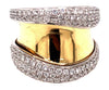 ESTATE WIDE 1.11CT DIAMOND 18KT 2 TONE GOLD CLASSIC MULTI ROW JOURNEY FUN RING