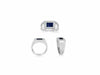 ESTATE 1.3CT DIAMOND & AAA SAPPHIRE 14K WHITE GOLD RECTANGULAR CLASSIC MENS RING