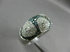 ESTATE 1.62CT WHITE & BLUE DIAMOND 14KT WHITE GOLD 3D PAVE MULTI HEART LOVE RING