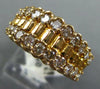 ESTATE WIDE 1.20CT DIAMOND 14K YELLOW GOLD 3D CLASSIC MULTI BAR ANNIVERSARY RING