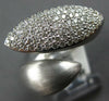 LARGE .90CT DIAMOND 14KT WHITE GOLD 3D MARQUISE SHAPE PAVE MATTE FINISH FUN RING