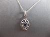 1.28CT DIAMOND & AAA CEYLON SAPPHIRE 14KT WHITE GOLD OVAL HALO FLOATING PENDANT