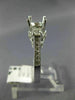 ESTATE WIDE .51CT DIAMOND 14K WHITE GOLD FLOWER SEMI MOUNT ENGAGEMENT RING 22187