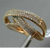ESTATE WIDE .62CT DIAMOND 14KT ROSE GOLD 3D X CRISS CROSS MULTI ROW WEDDING RING